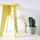 Wooden tabouret, hand-painted, vintage French Copy
