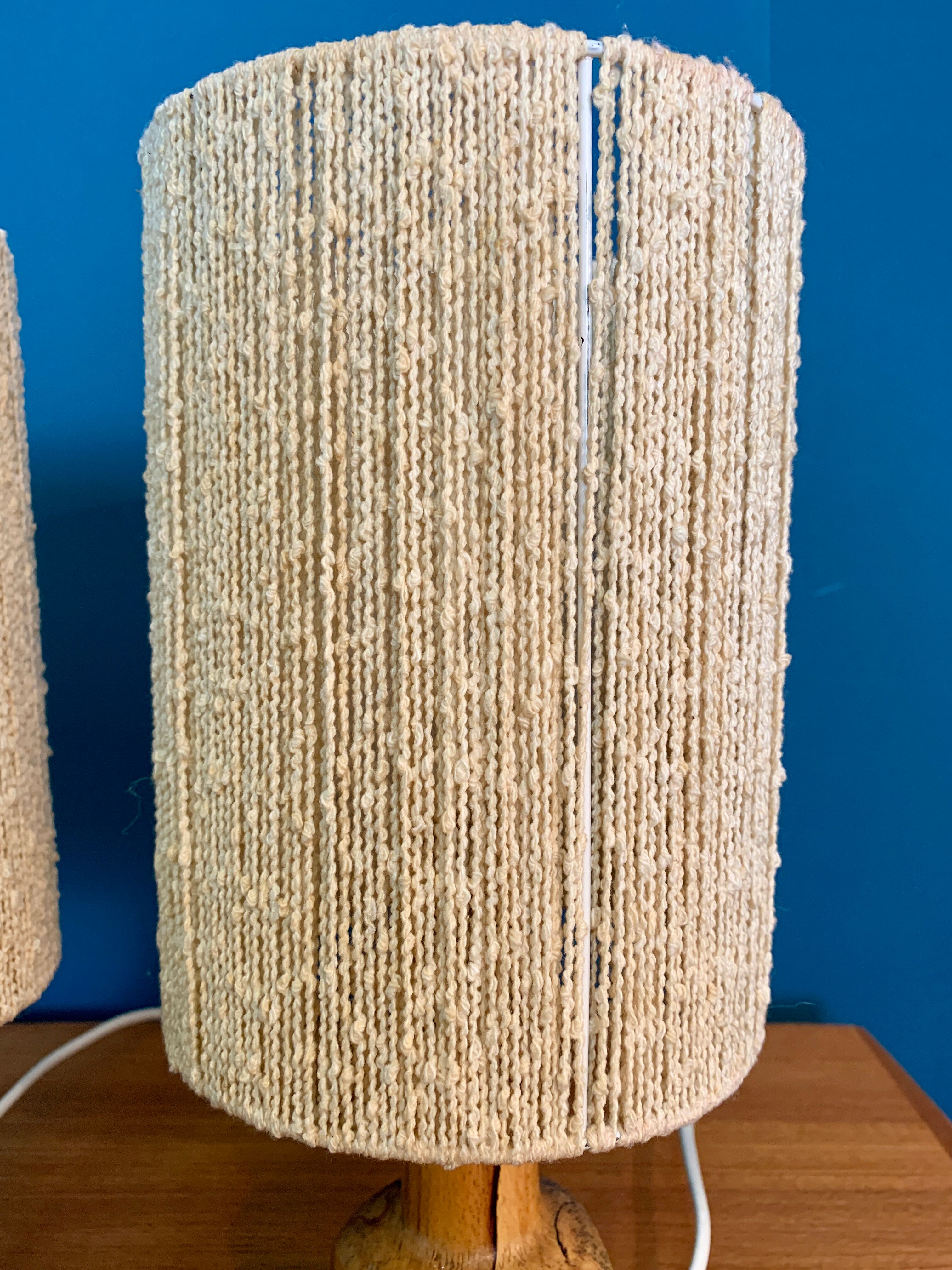 Pair of wooden lamps