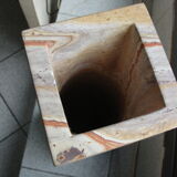 Large serpentine marble floor sheath vase carved into the mass