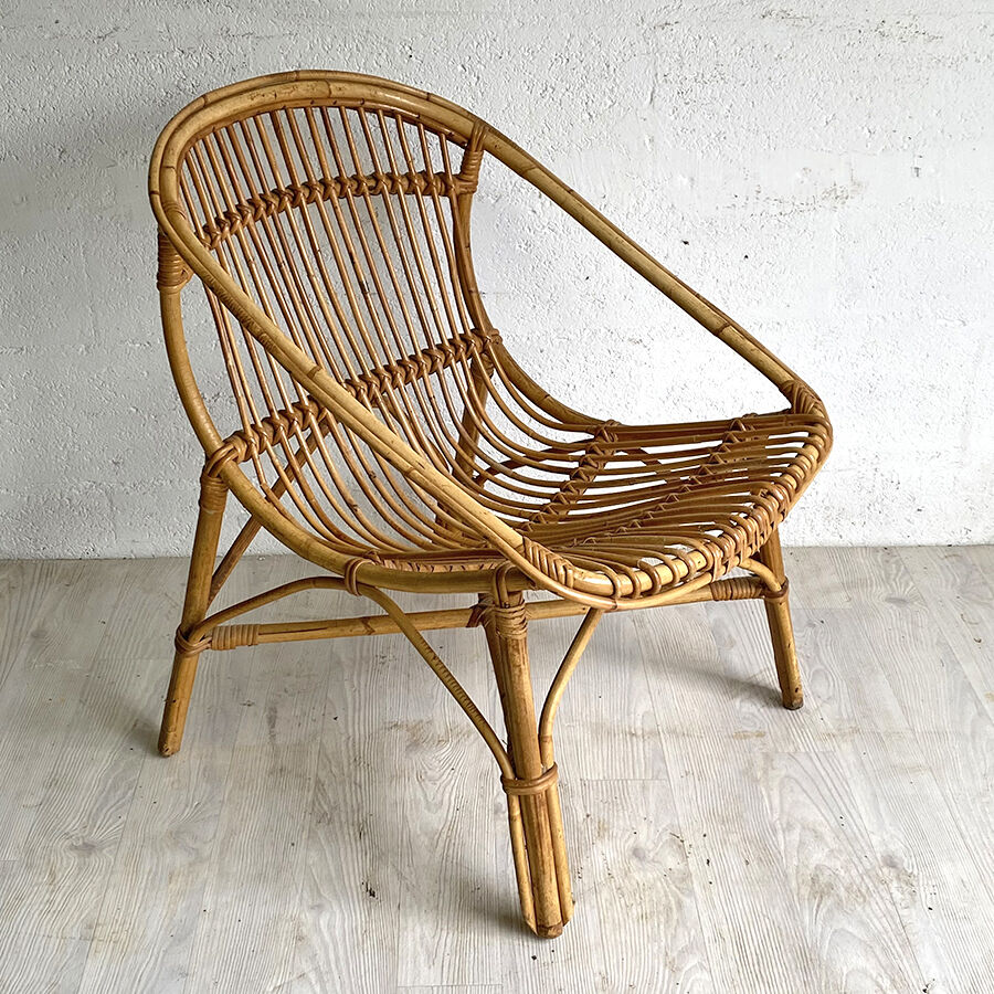 60's vintage rattan chair
