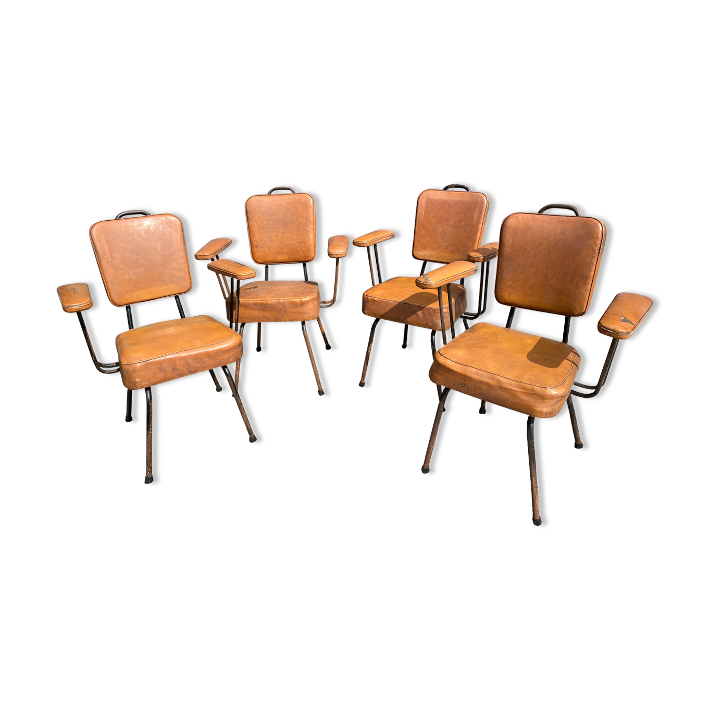 Lot of 4 chairs with armrests