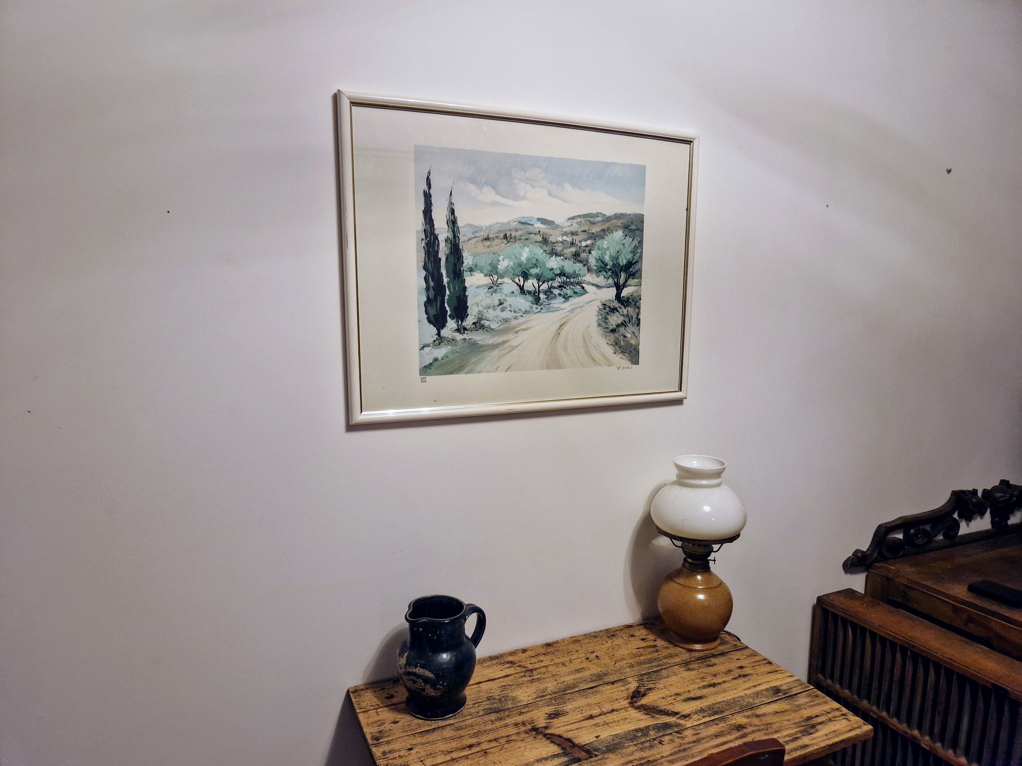 Lithographie "Chemin de l'oliveraie" par Victor Zarou