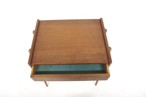 Table de chevet scandinave en teck, AB Carlströms, Suède, 1960