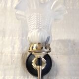 Art Deco wall light in brass with glass shade - mid 20th century.