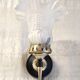 Art Deco wall light in brass with glass shade - mid 20th century.