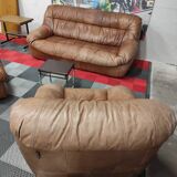 JF Mur Line Vintage Soft Leather Armchairs