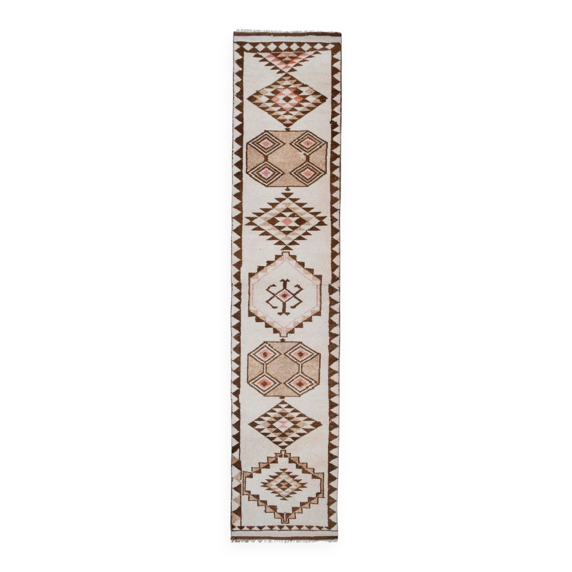 Vintage Turkish hallway rug 82x375 cm