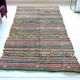 Tapis Kilim turc à rayures neutres