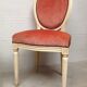 Chaise médaillon et tabouret velours style Louis XVI