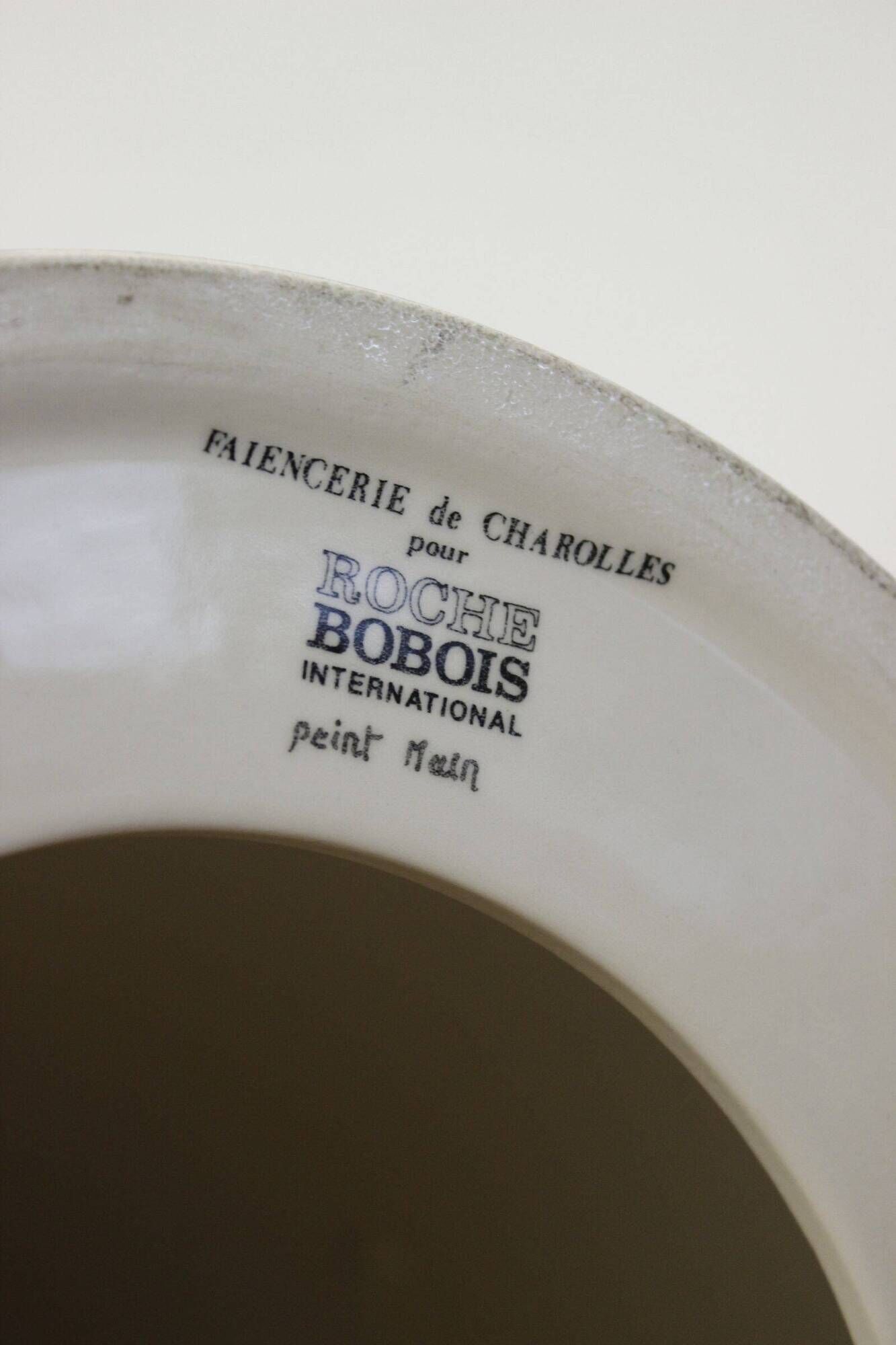 ceramic diabolo lamp base from Faïenceries de Charolles for Roche Bobois