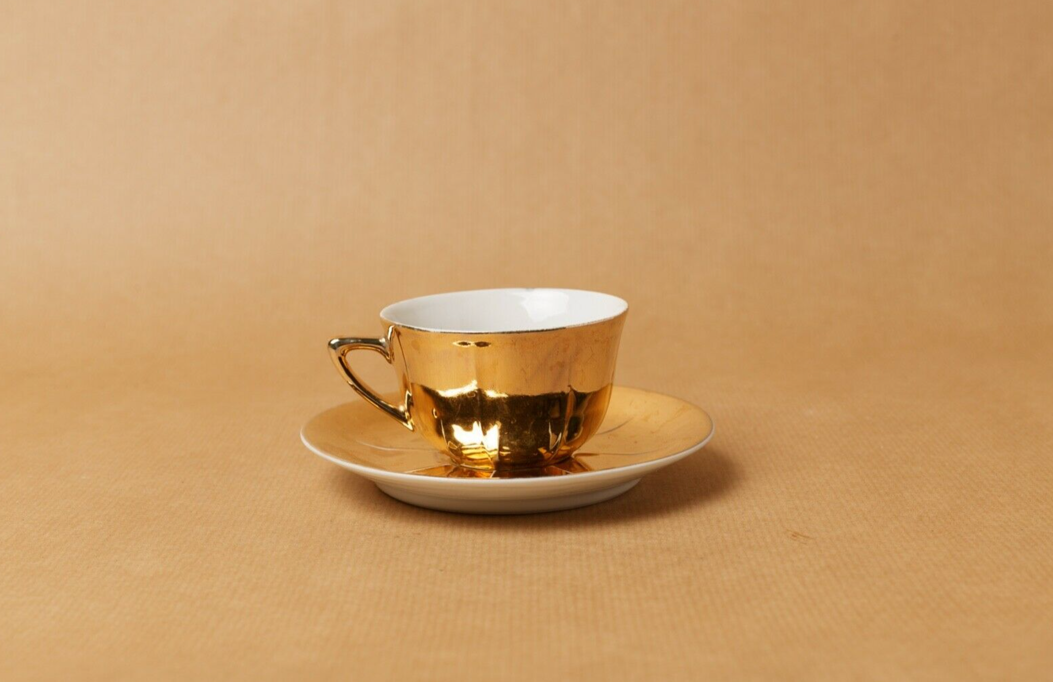 Lot 5 cups coffee porcelain gilded 1970 1980