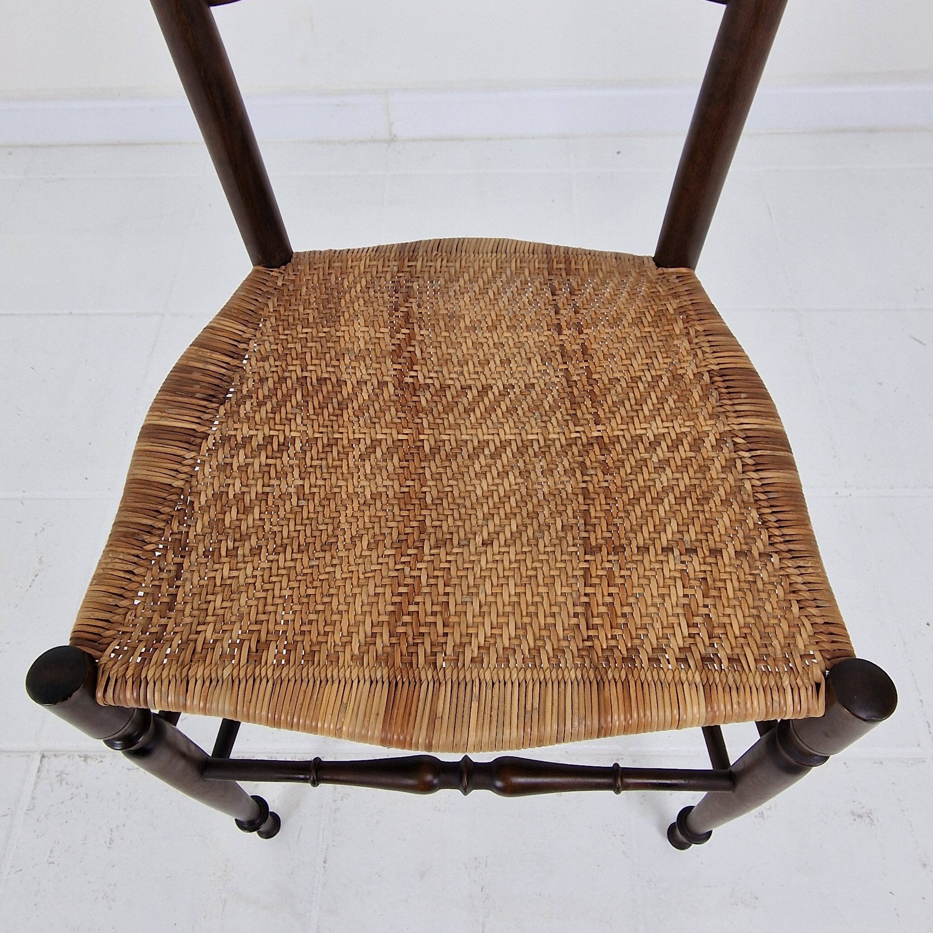 Mid Century High Back Chiavari Ladder Chair, Italy 1950's