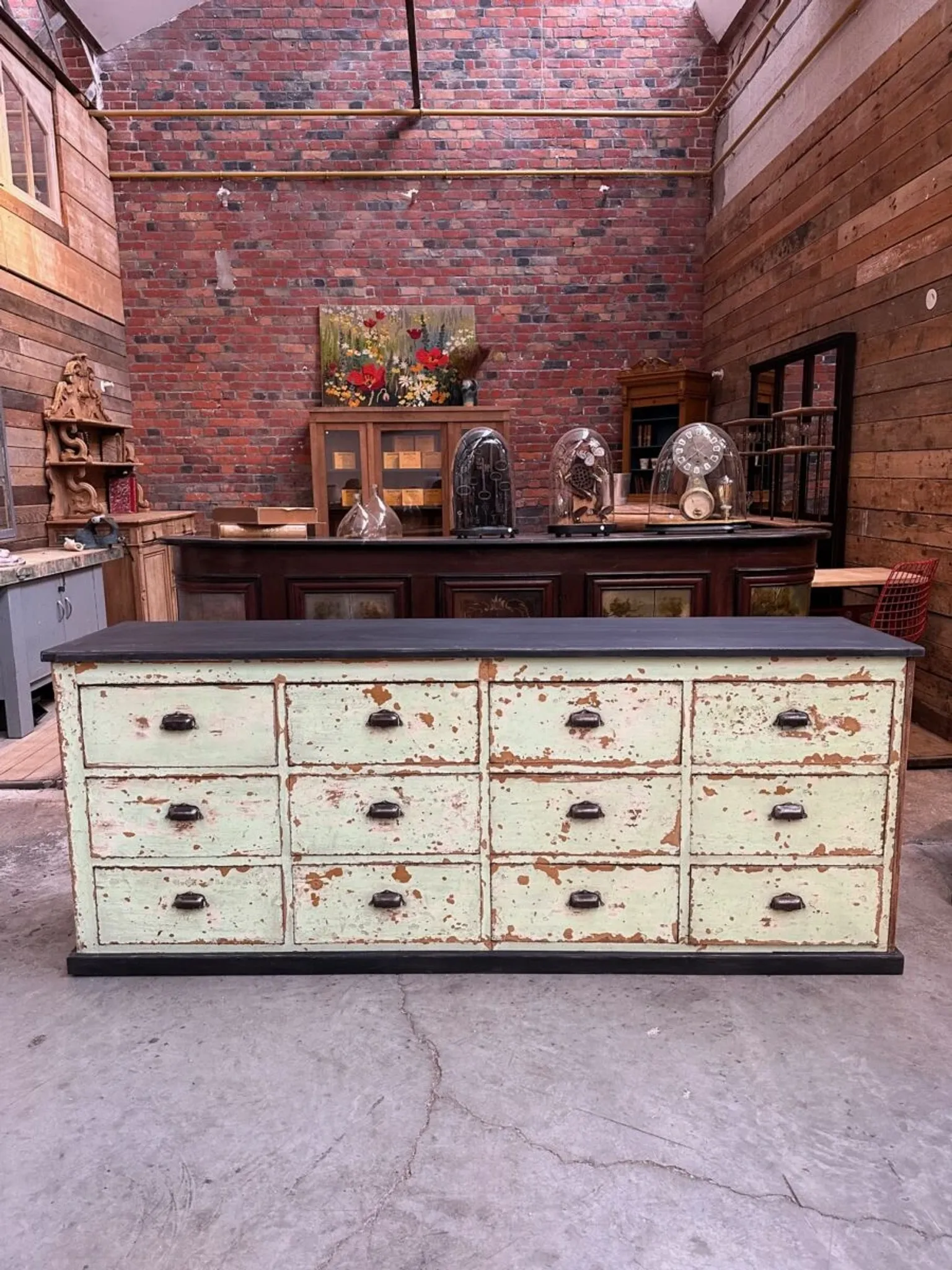 Workshop furniture from the early 20th century.