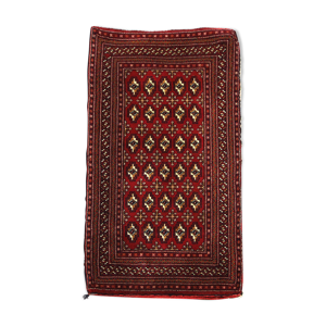 Traditionnel tapis vintage en laine rouge persan fait à la main tapis oriental area - 67x138cm