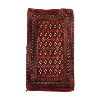 Traditionnel tapis vintage en laine rouge persan fait à la main tapis oriental area - 67x138cm