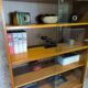 Vintage modernist display cabinet in wood
