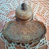 Old bronze inkwell