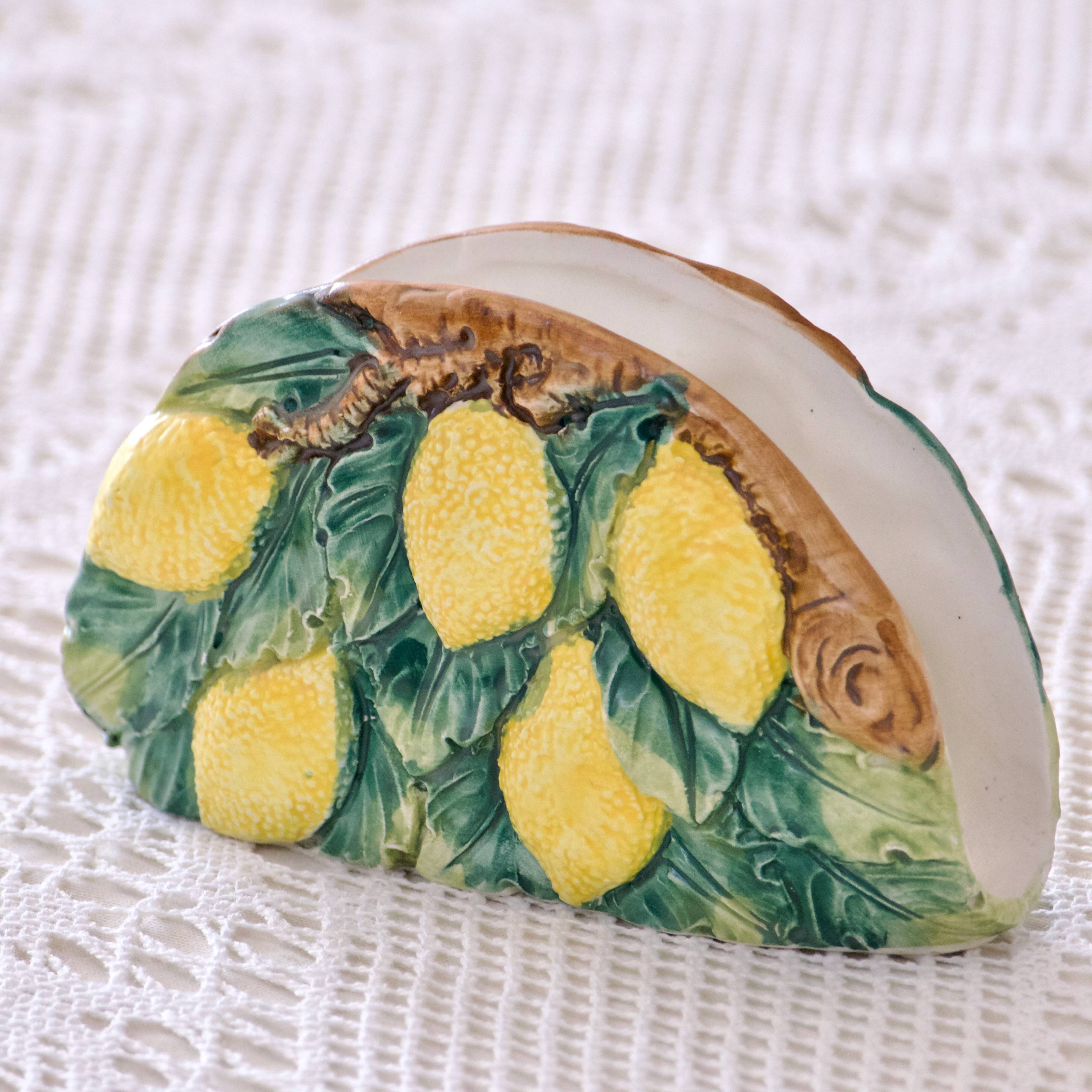 Bassano lemon slip napkin holder