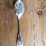 Set of 10 small silver metal spoons