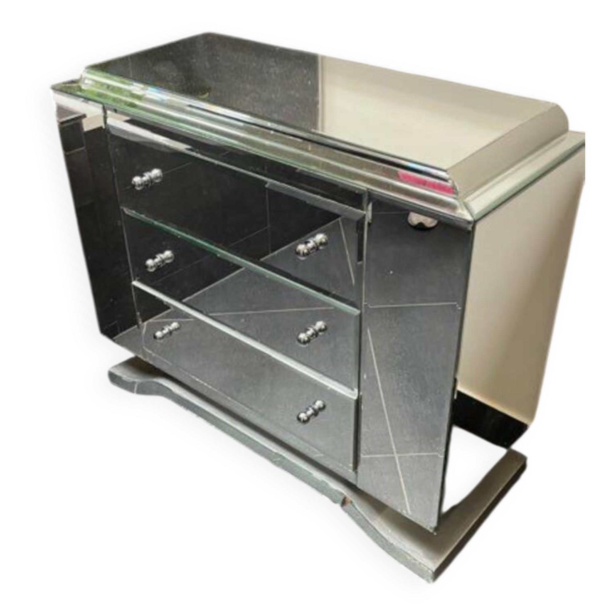Commode verre miroir Art Déco