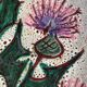 Dish Vallauris decoration thistles diameter 29.5cm