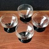 4 antique glass cups