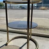Guéridon verre et laiton