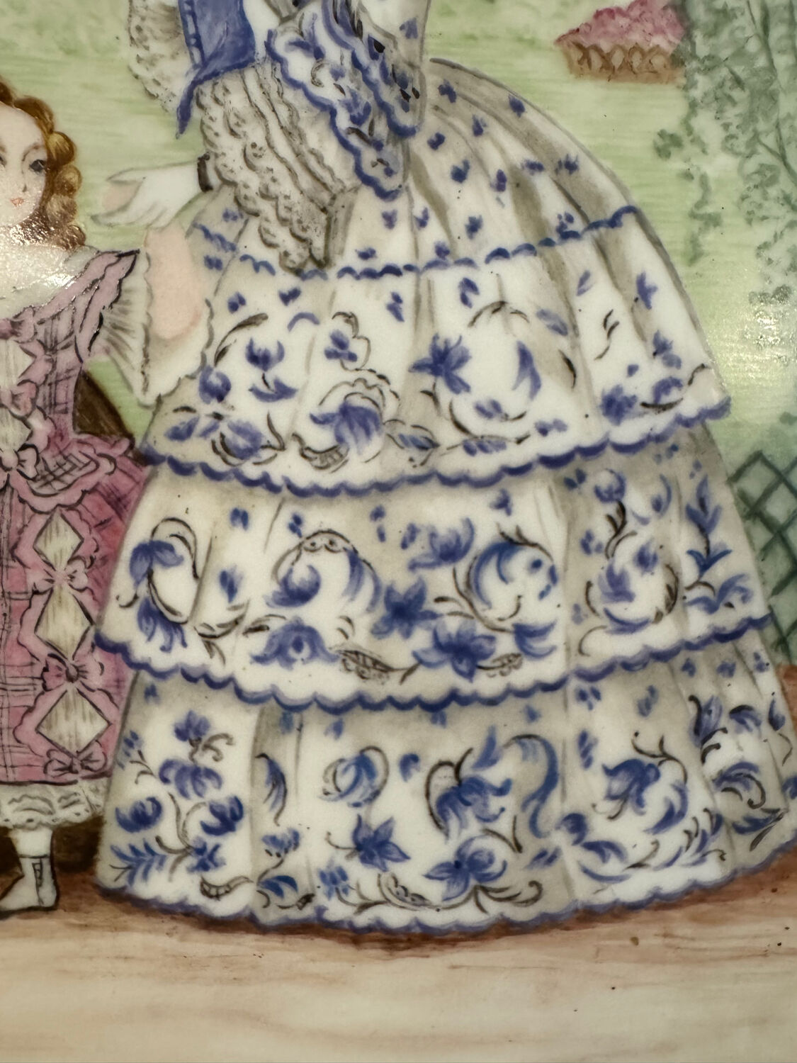 Old painting, Parisian women, signed J Fallet