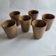 Lot 6 gobelets / tasses en grès Digoin