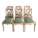Chaises en bois massif assises verte