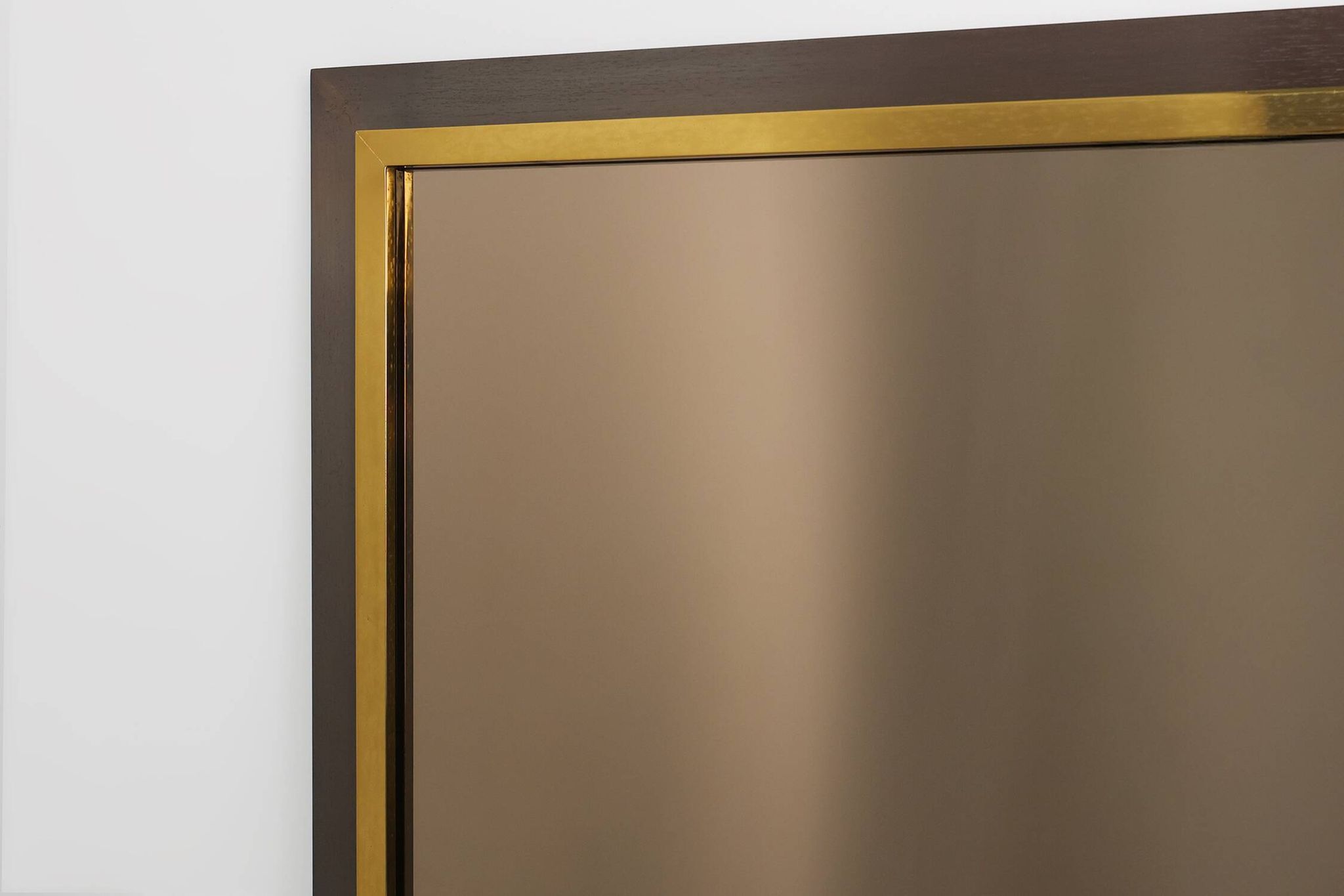 Belgian Mid-Century Belgo Chrome Mirror in Copper and Fumé Glass, 1980s