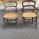 19th century Louis XV style office chair in solid wood and rattan