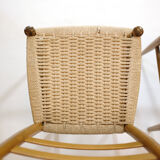 Trio of wooden chairs and rope, Italy, 1950s