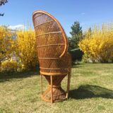 Emmanuelle wicker and rattan chair for adults 1970s