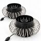 Pair of vintage lamps in black metal and chrome – 1970s