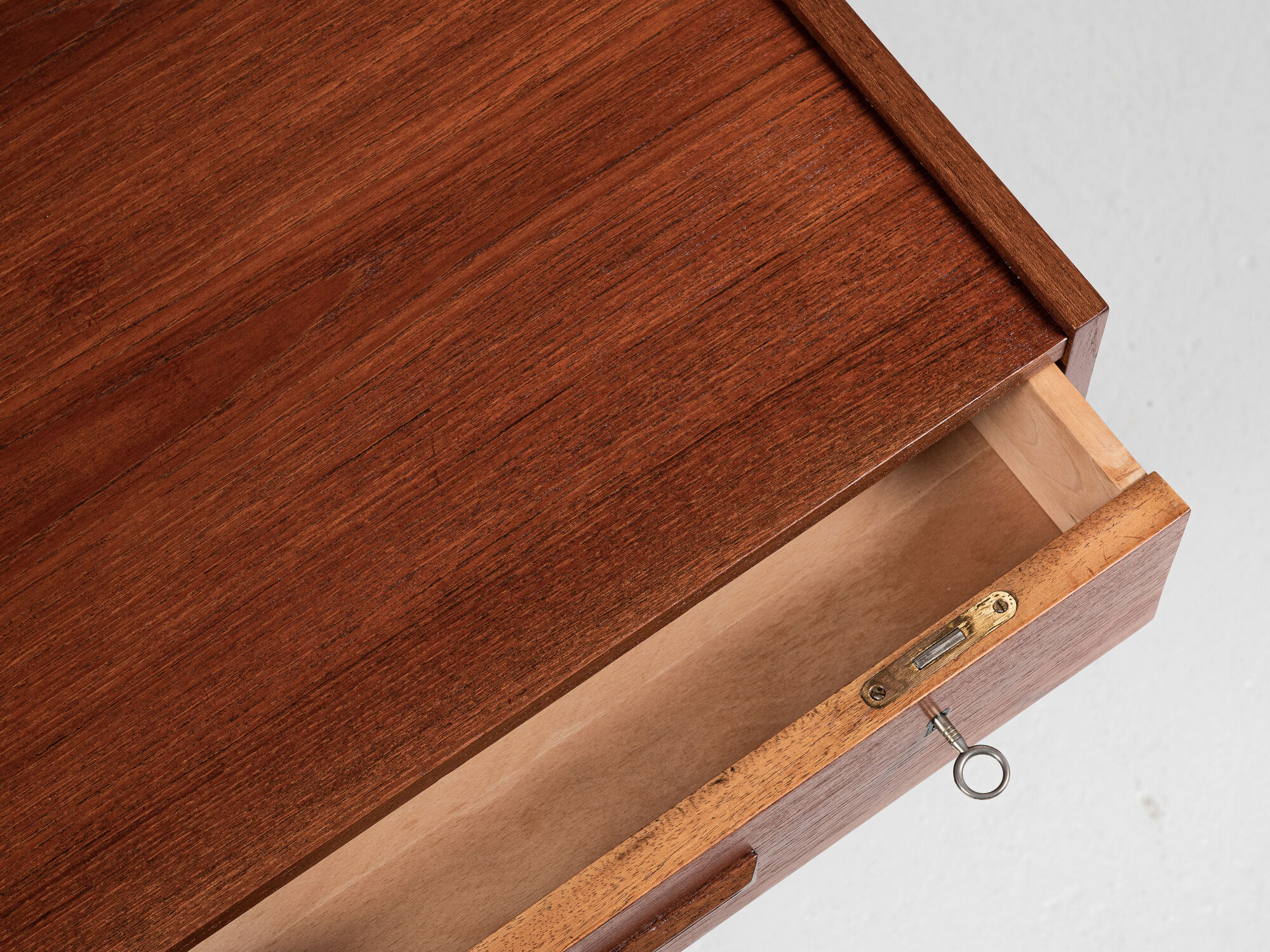 Midcentury danish compact desk with 2 drawers in teak 1960s
