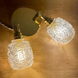 Double vintage tulip wall light in moulded glass.