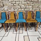 Set of 5 vintage spindle foot bistro chairs 1960"