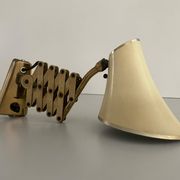 Cream metal and brass wall lamp with scissors design by Karl Lang for SIS Licht, 1950s, Germany.