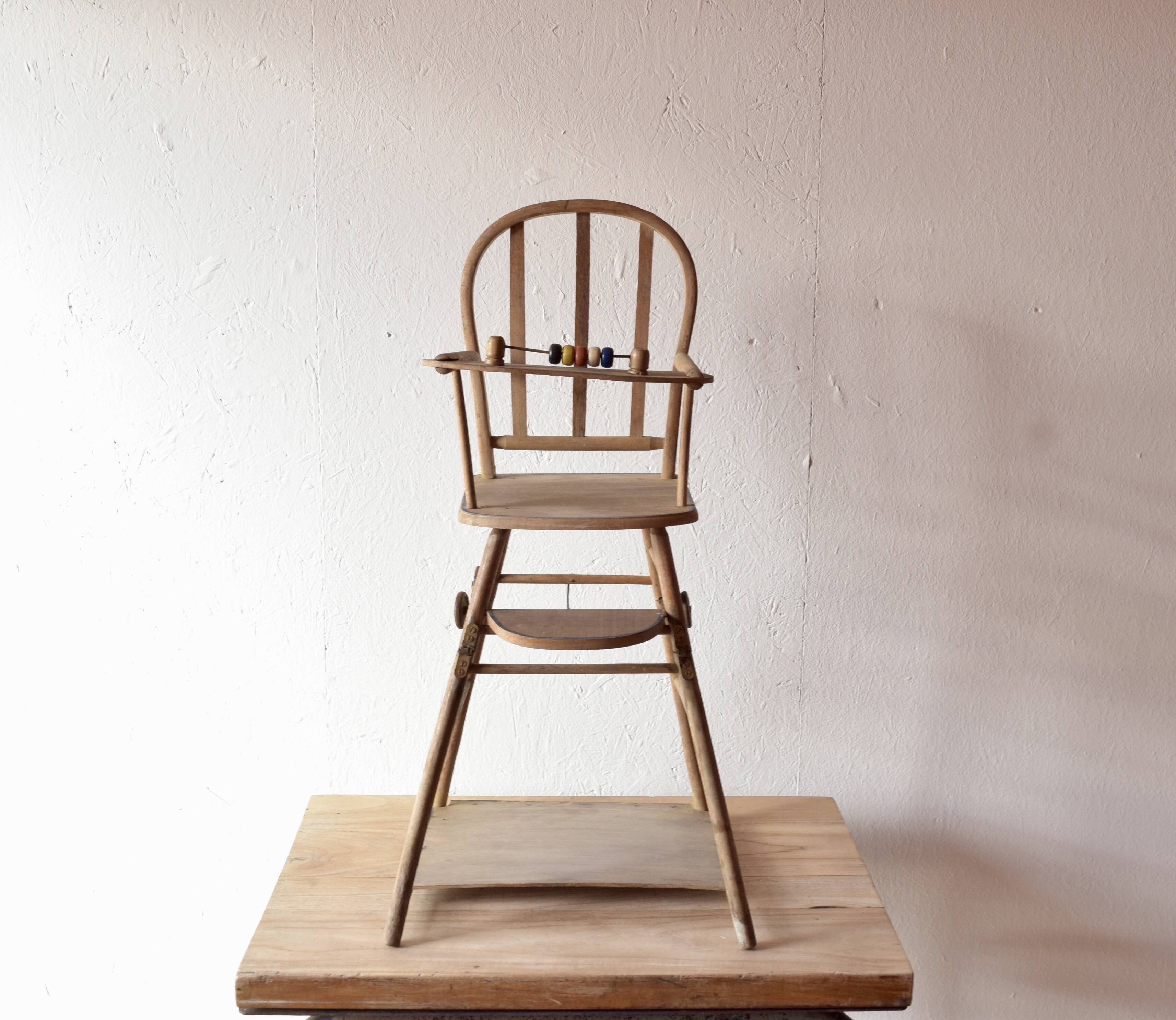 Torck - Antique wooden doll's high chair - 1950
