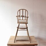 Torck - ancienne chaise haute en bois pour poupée - 1950