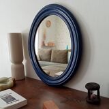 Antique oval mirror in wood and stucco, early 20th century, 51*43 cm