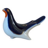 Vintage Soviet salt and pepper shaker in the shape of a cobalt blue bird.