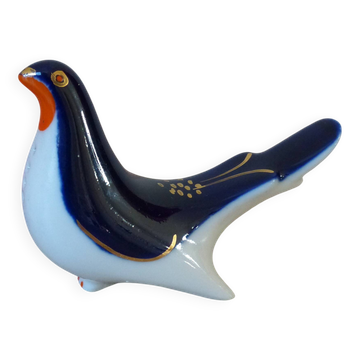 Salière / Poivrière vintage soviétique en forme d’oiseau bleu cobalt