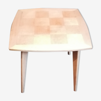 Coffee table wood marquetry 1950 60