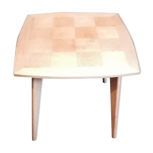table basse bois marqueterie - 1950