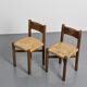 Pair of Méribel chairs by Charlotte Perriand, vintage edition BCB, circa 1950.
