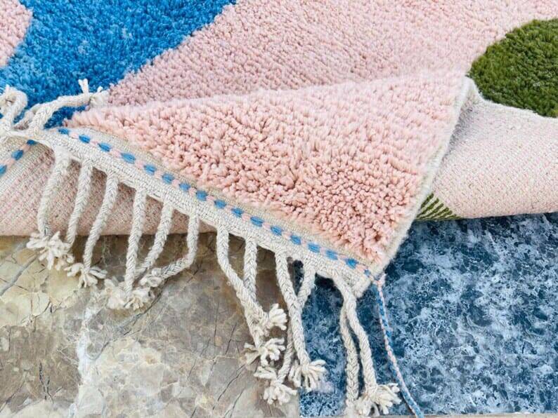 Handmade natural pure wool rug