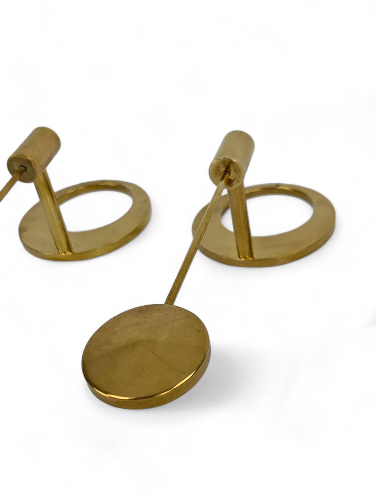Pair of Scandinavian brass wall candlesticks by Arthur Pe, Kolbäck, Sweden