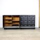 Midcentury Modern Brutalist Sideboard In Black Carved Wood And Chrome, Belgium, 1970s